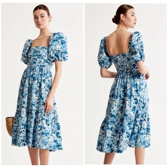 Abercrombie Emerson dress blue foral - Picture 1 of 4